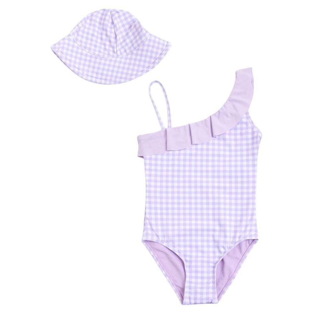 Threadbare Girls One Piece Bathing Suit Set / Purple